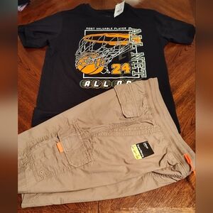 NWT size 10/12 boys Urban shorts with basketball shirt
